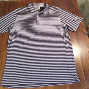 Nike Black and Purple Striped Polo Shirt